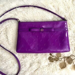Kate Spade Vinyl Purple Polka Dot Purse